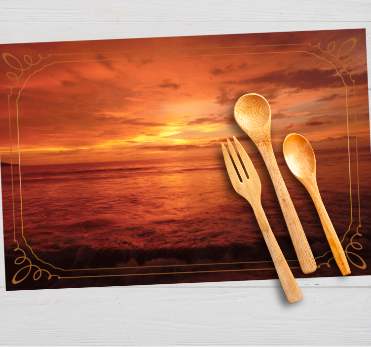 Modern placemat twilight sea view - TenStickers