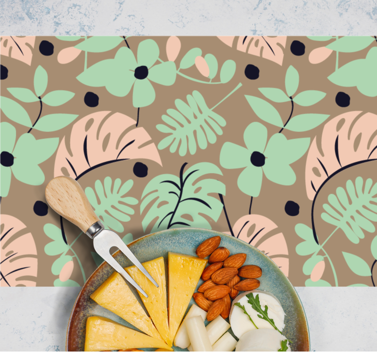 Modern placemat with botanical pattern design - TenStickers