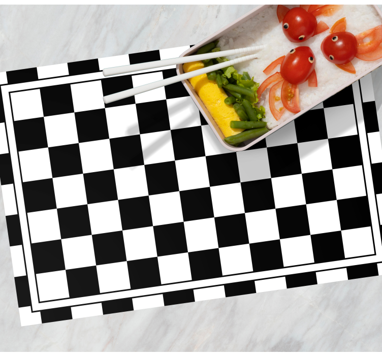 Modern placemat with checkered pattern design - TenStickers