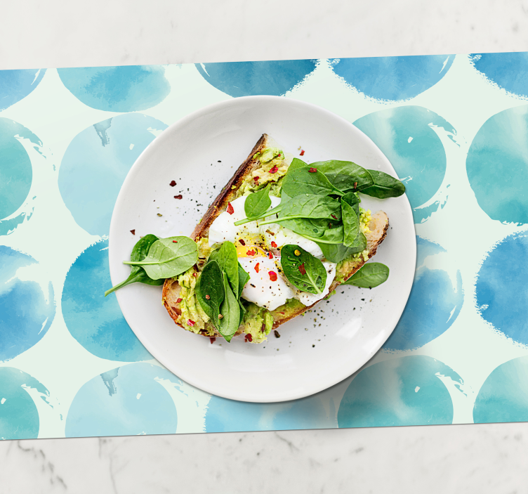 Modern placemat with circular watercolor designs - TenStickers