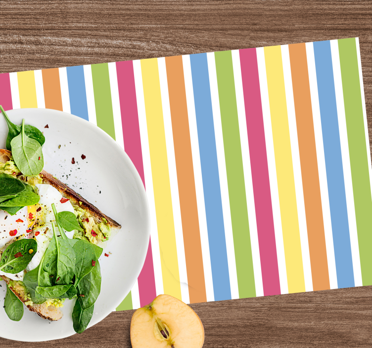 Modern placemat with colorful striped design - TenStickers