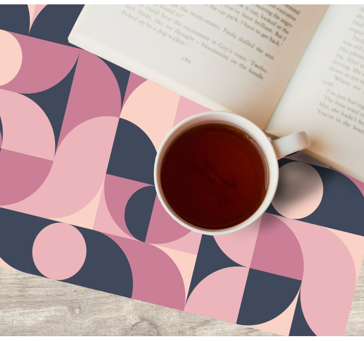 Modern placemat with curved geometric designs - TenStickers