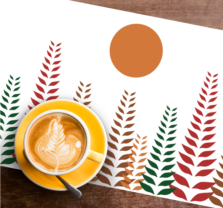 Modern placemat with elegant leaf design - TenStickers