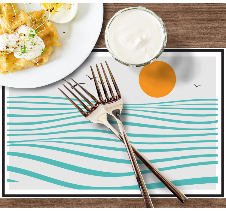 Modern placemat with elegant waves pattern - TenStickers