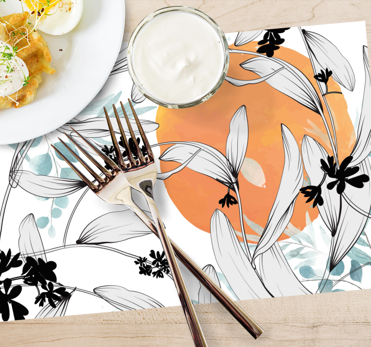 Modern placemat with floral inspired design - TenStickers