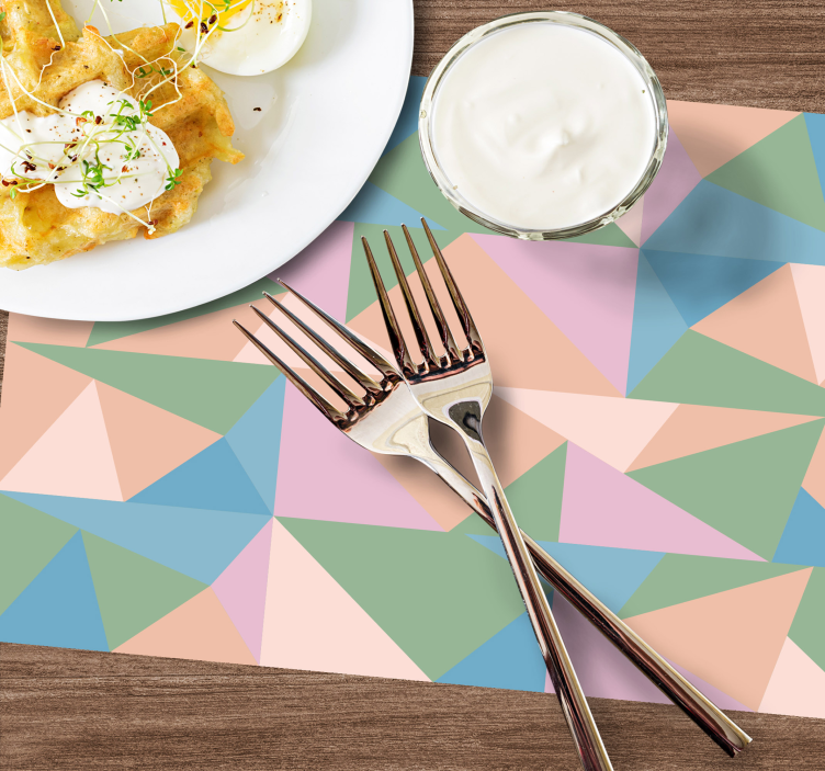 Modern placemat with geometric pastel designs - TenStickers