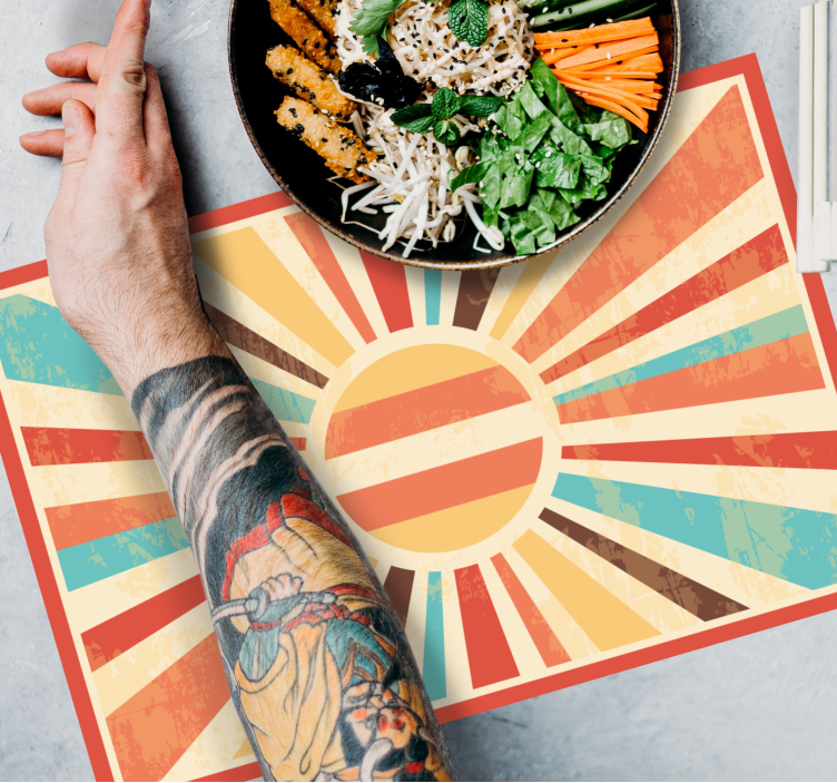 Modern placemat with lively sunburst design - TenStickers