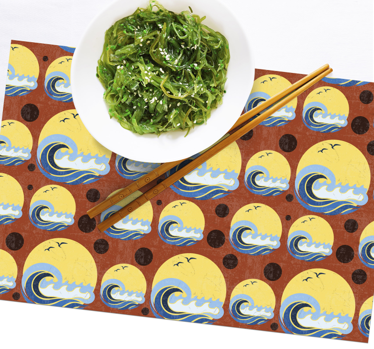 Modern placemat with stylized wave design - TenStickers