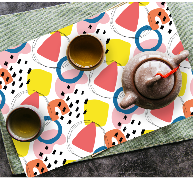Modern placemat with vibrant geometric designs - TenStickers