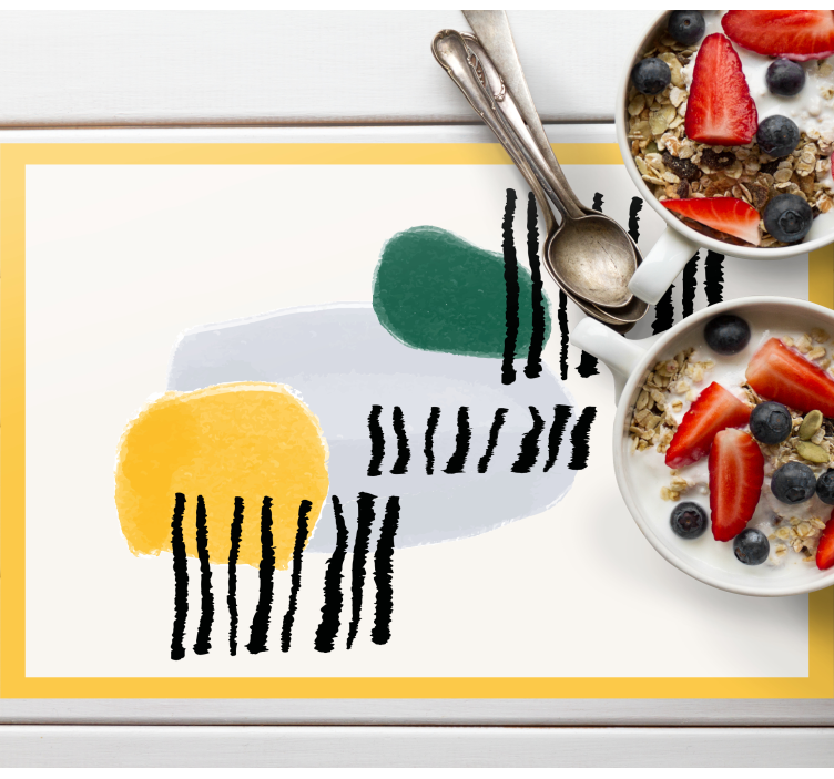 Modern placemat with vibrant geometric designs - TenStickers