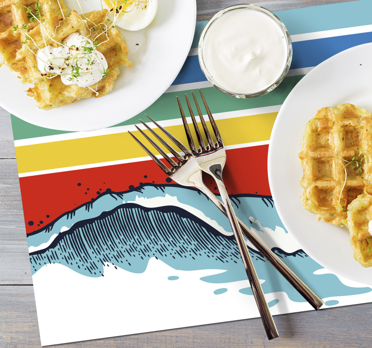 Modern placemat with wave pattern design - TenStickers