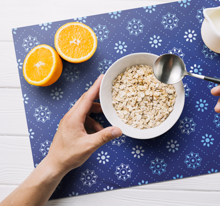 Navy patterned surface placemat - TenStickers