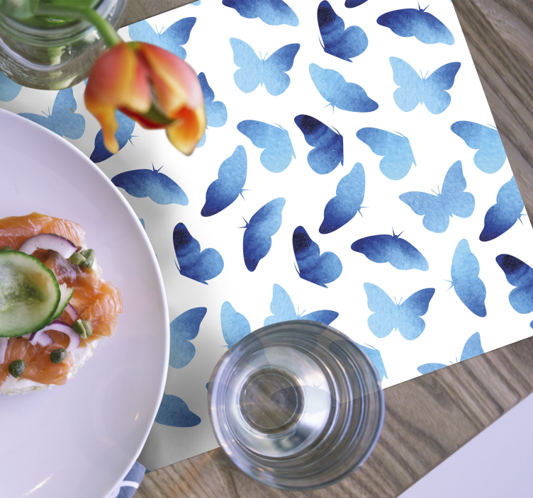 Original placemat blue butterfly design - TenStickers