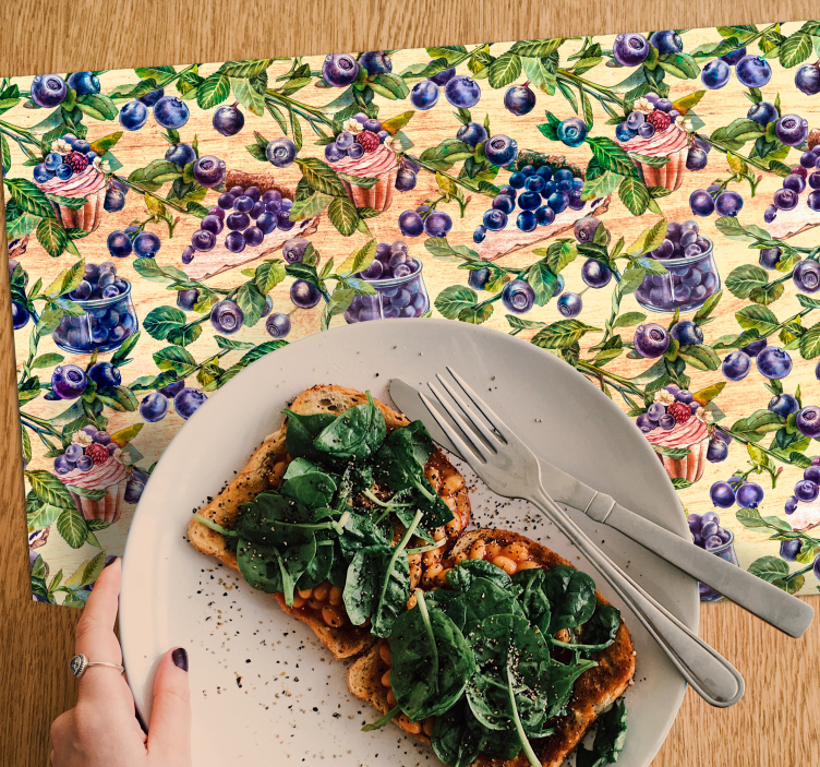Original placemat blueberry cupcake design - TenStickers