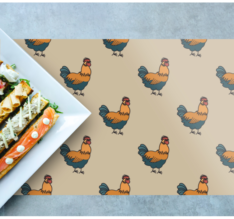 Original placemat charming chicken design - TenStickers