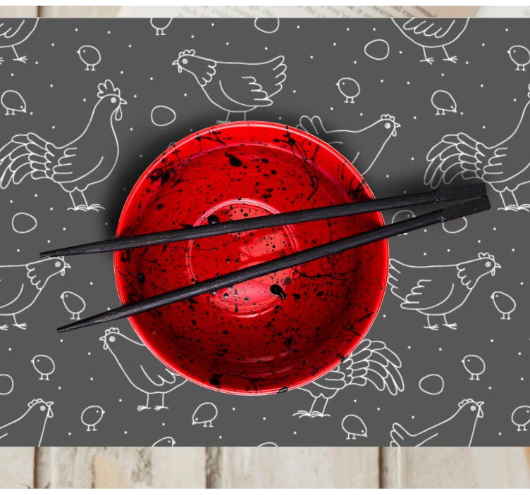 Original placemat charming hen bowl - TenStickers