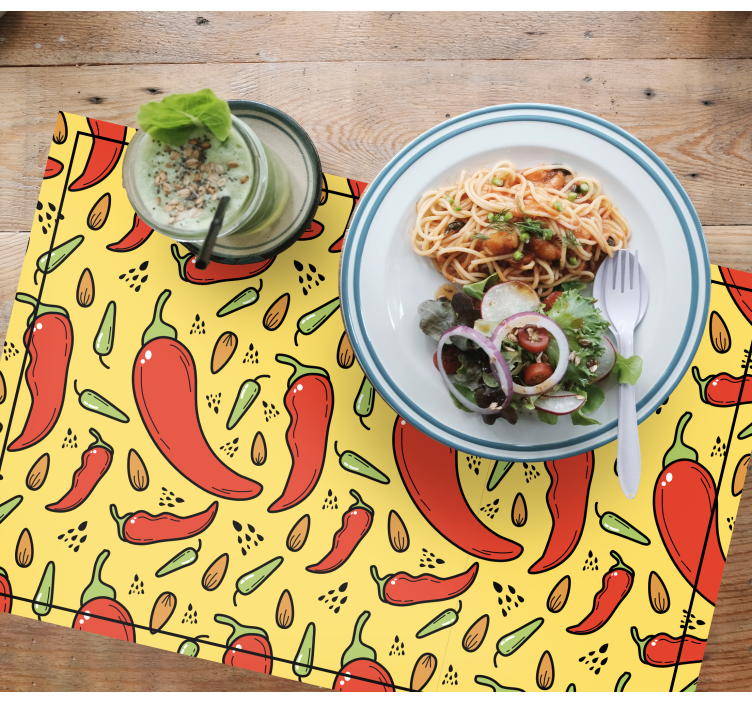 Original placemat chili pepper design - TenStickers