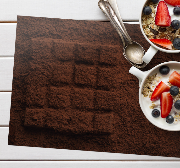 Original placemat chocolate powder design - TenStickers