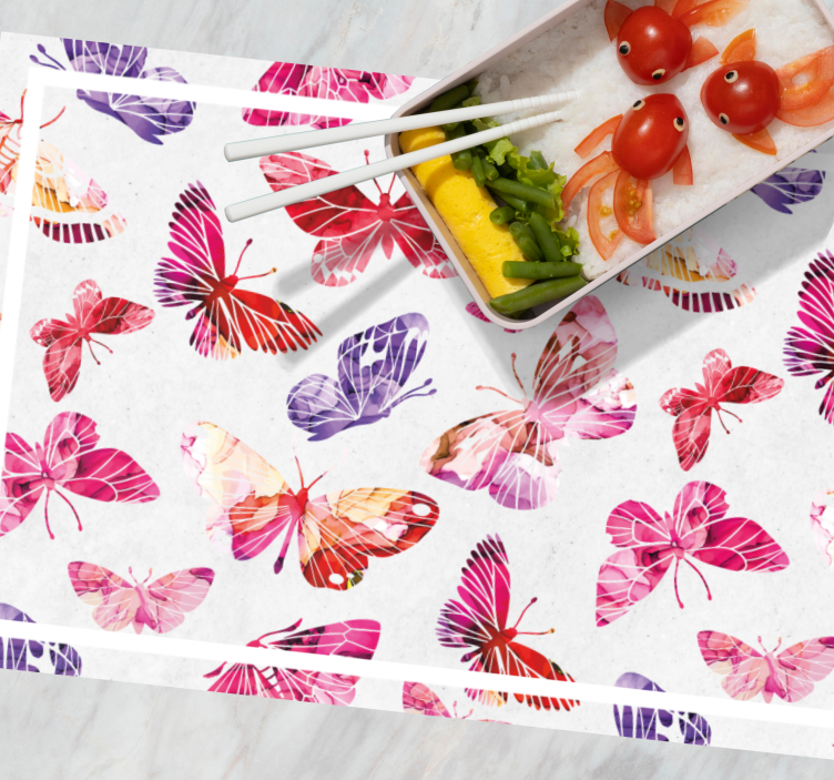 Original placemat colorful butterfly designs - TenStickers