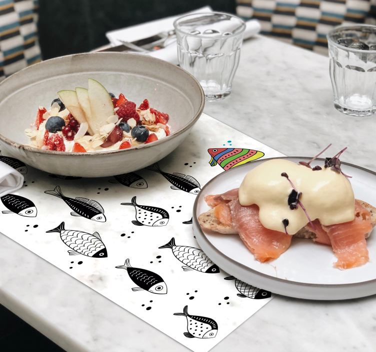 Original placemat colorful fish design - TenStickers