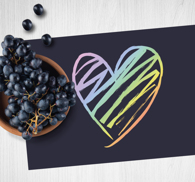 Original placemat colorful heart design - TenStickers