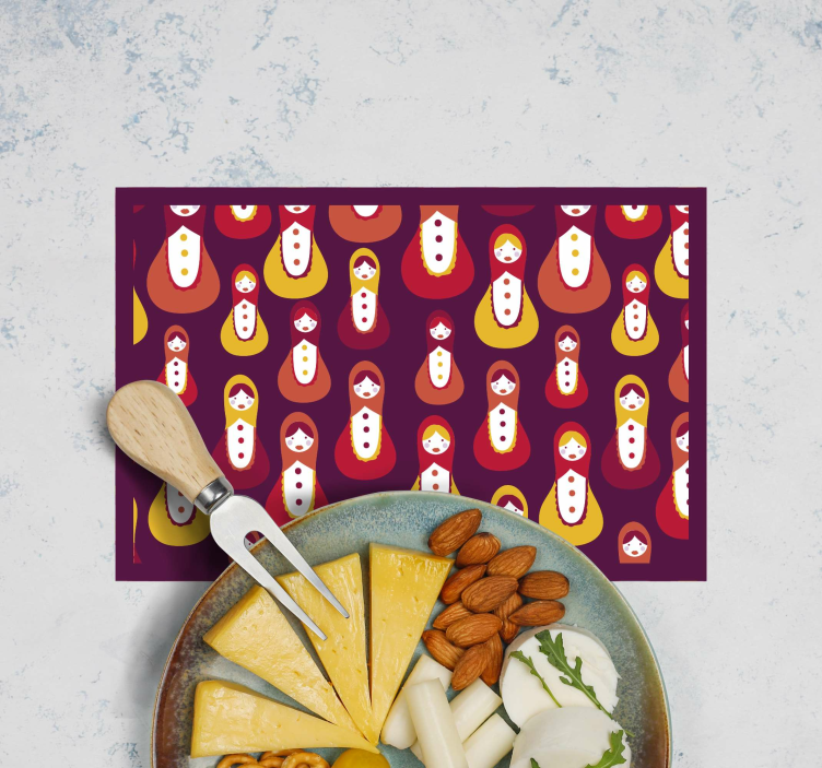 Original placemat colorful matryoshka design - TenStickers