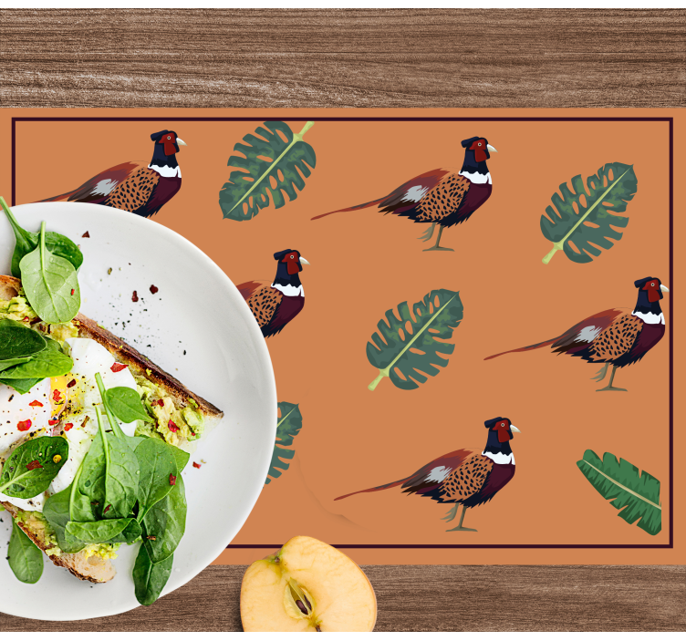 Original placemat colorful pheasant design - TenStickers
