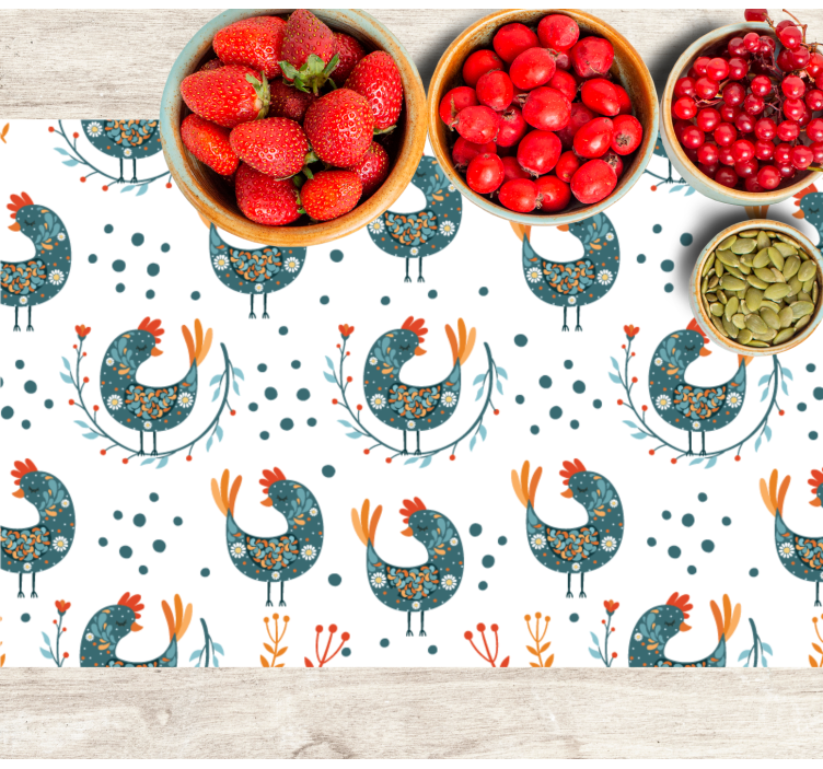 Original placemat colorful rooster design - TenStickers