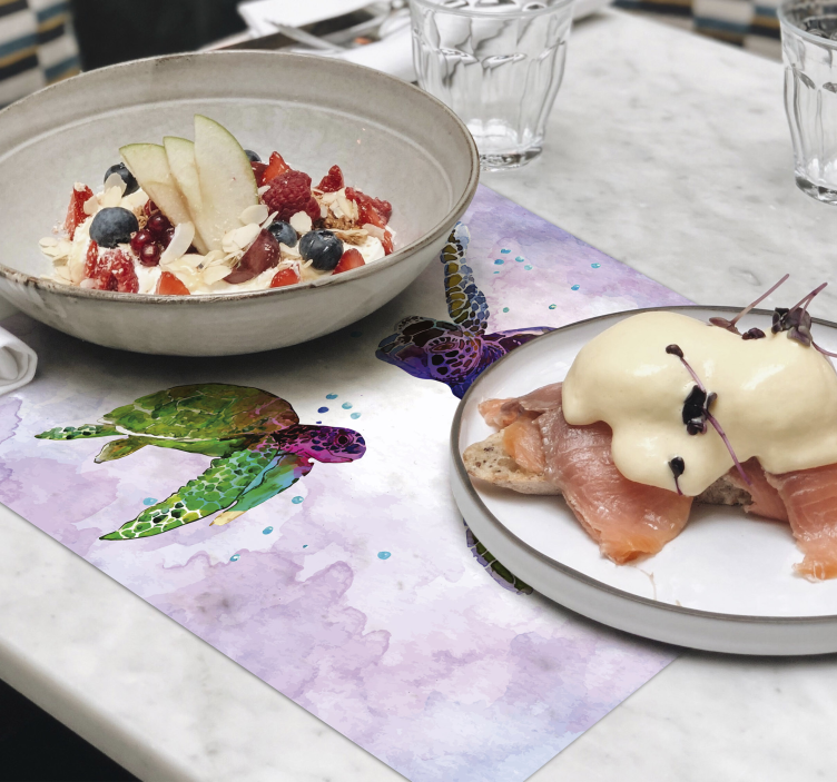 Original placemat colorful turtle design - TenStickers