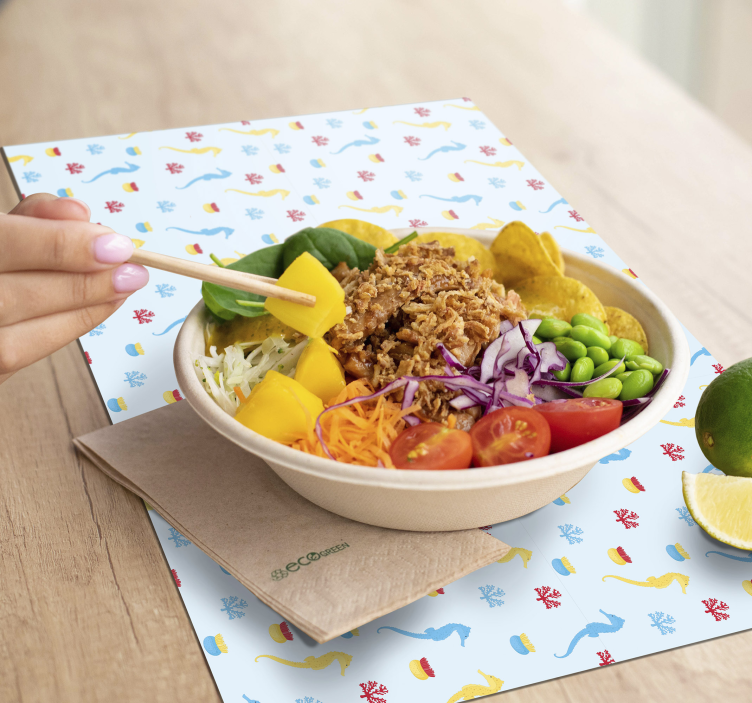 Original placemat colorful underwater design - TenStickers