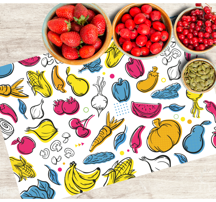 Original placemat colorful vegetable designs - TenStickers