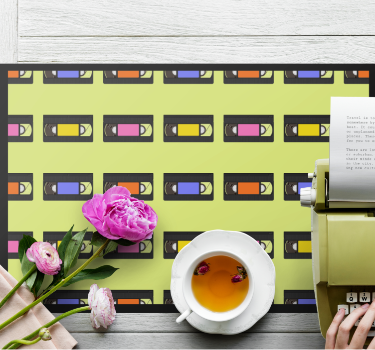 Original placemat colorful video tape design - TenStickers