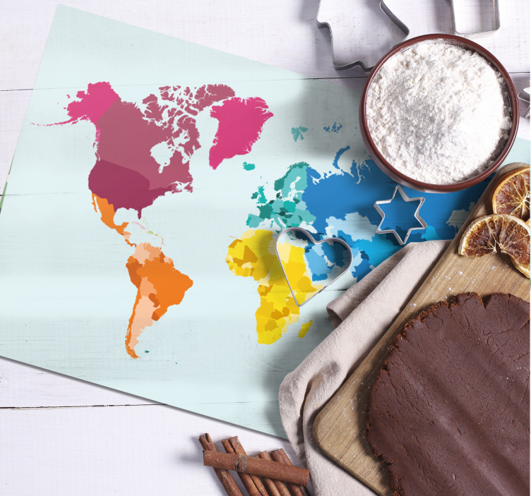 Original placemat colorful world map - TenStickers