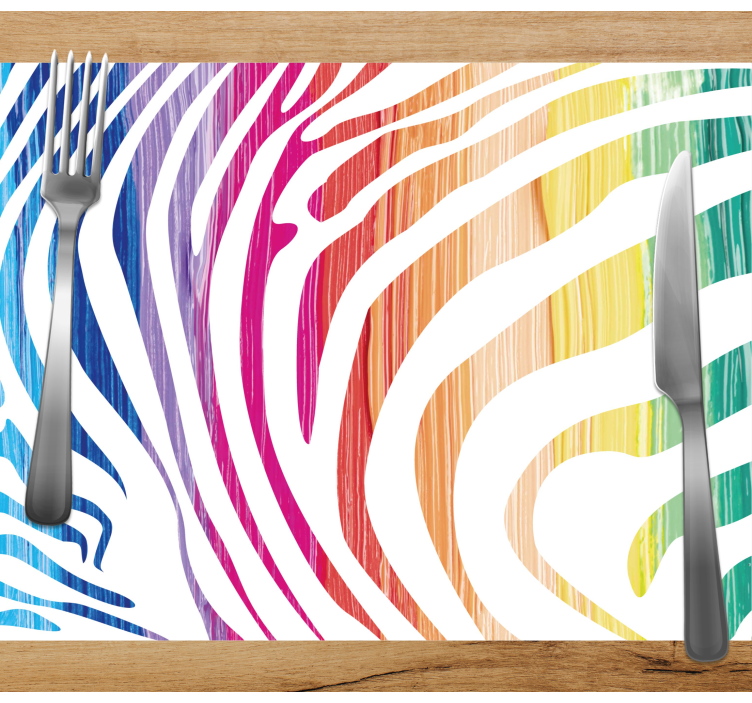 Original placemat colorful zebra stripes - TenStickers