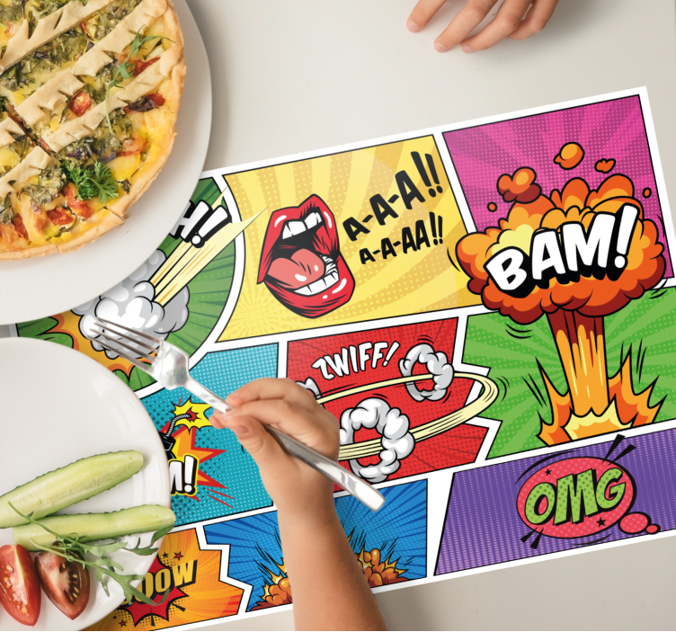 Original placemat comic speech bubbles design - TenStickers