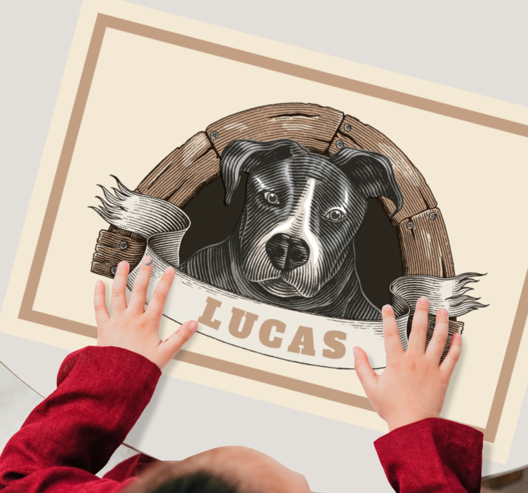 Original placemat dog portrait artwork - TenStickers