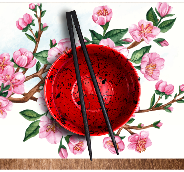 Original placemat elegant floral bowl - TenStickers