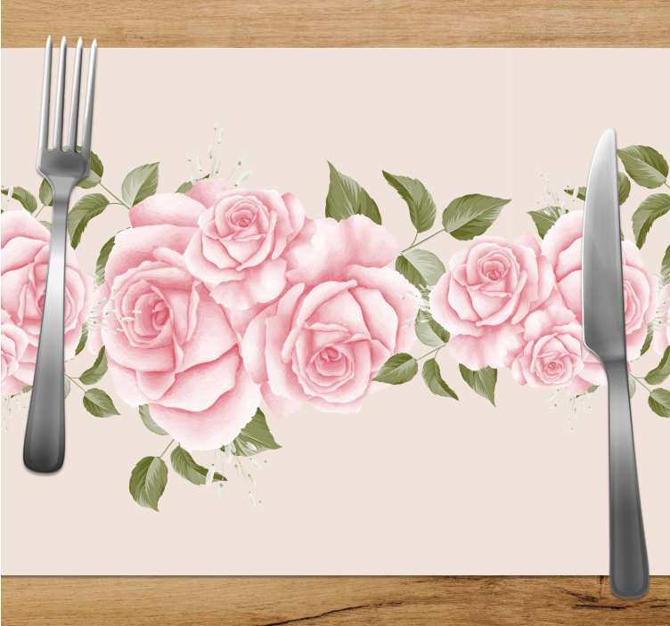 Original placemat elegant rose arrangement - TenStickers