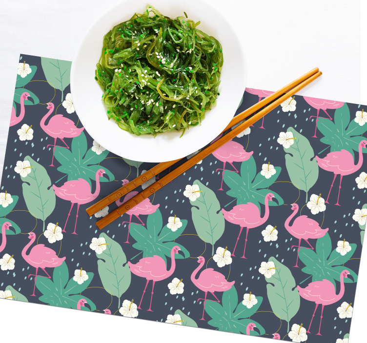 Original placemat flamingo leaf design - TenStickers