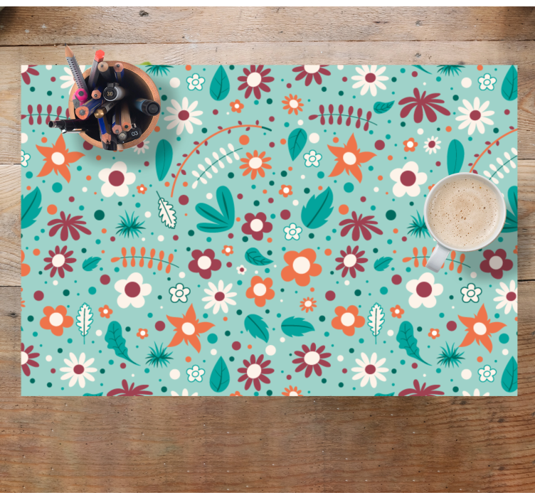 Original placemat floral design pattern - TenStickers