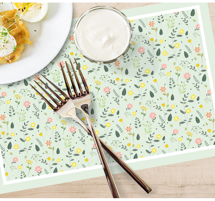 Original placemat floral design table setting - TenStickers
