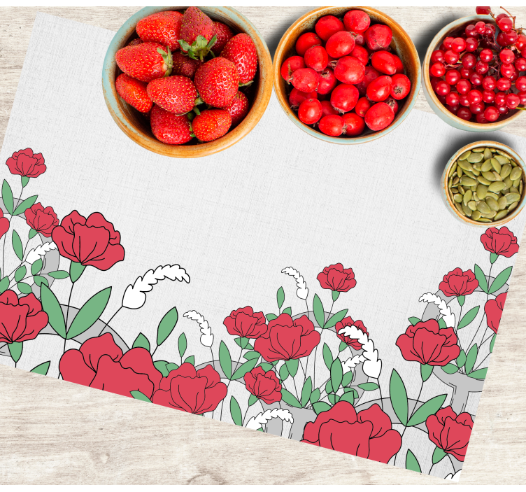 Original placemat floral design with leaves - TenStickers