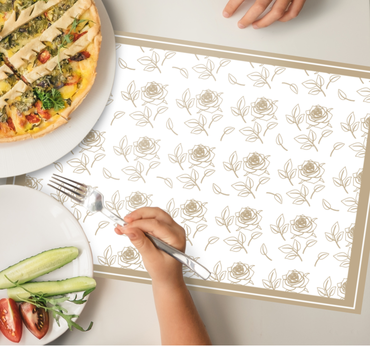 Original placemat floral pattern border - TenStickers