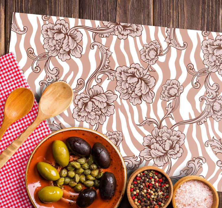 Original placemat floral zebra design - TenStickers