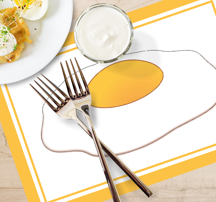 Original placemat fried egg shape - TenStickers