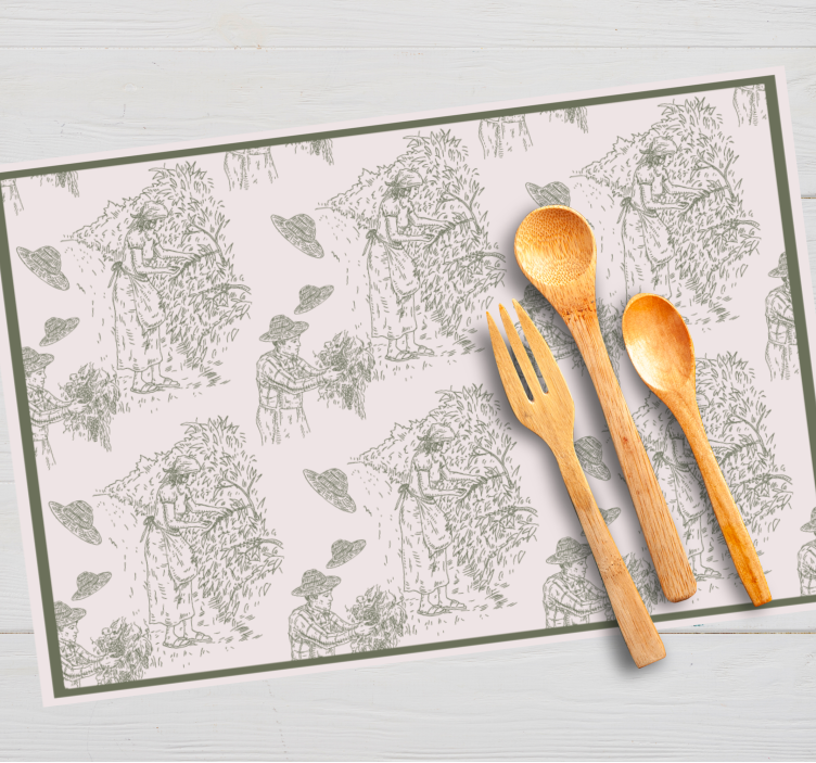 Original placemat harvesting nature scene - TenStickers