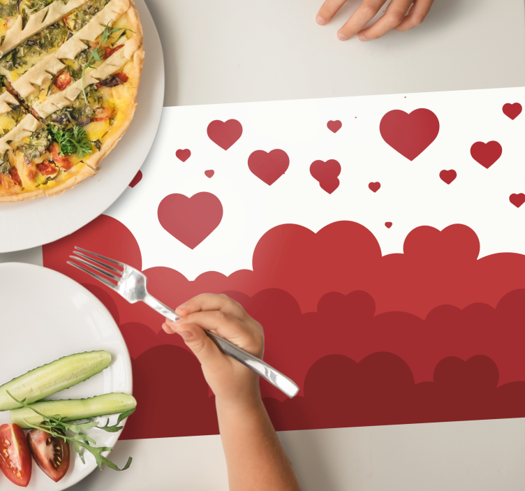 Original placemat hearts cloud design - TenStickers