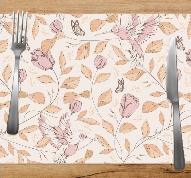 Original placemat hummingbird floral design - TenStickers