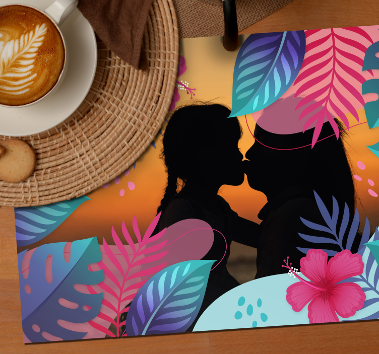 Original placemat in vibrant tropical leaves - TenStickers