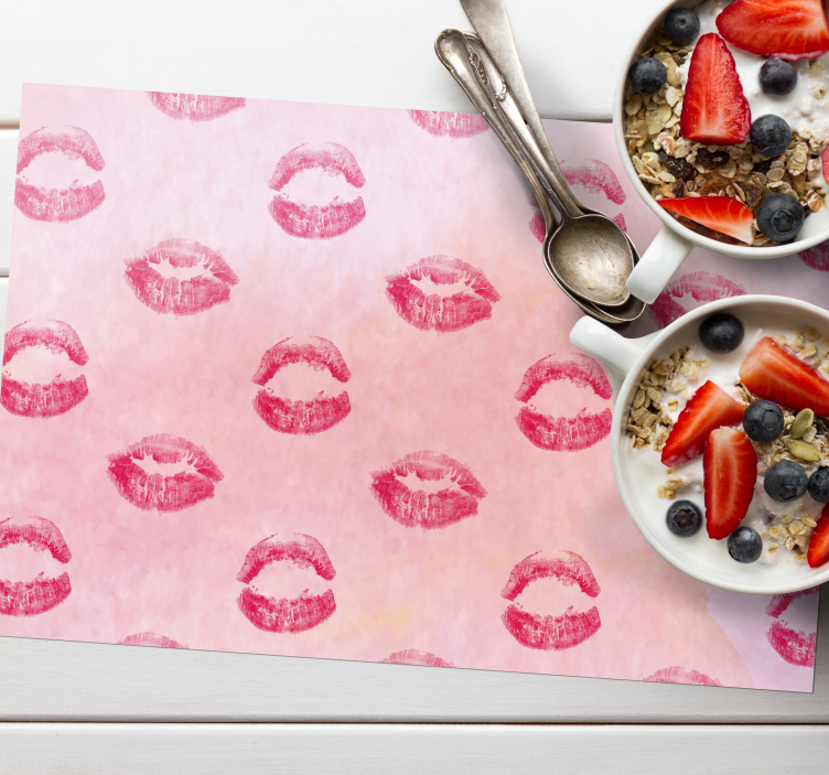 Original placemat kiss mark design - TenStickers